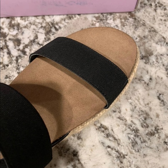 Madden Girl Womens Cybell Espadrille Wedge Sandal Black 6.5 - Picture 8 of 8